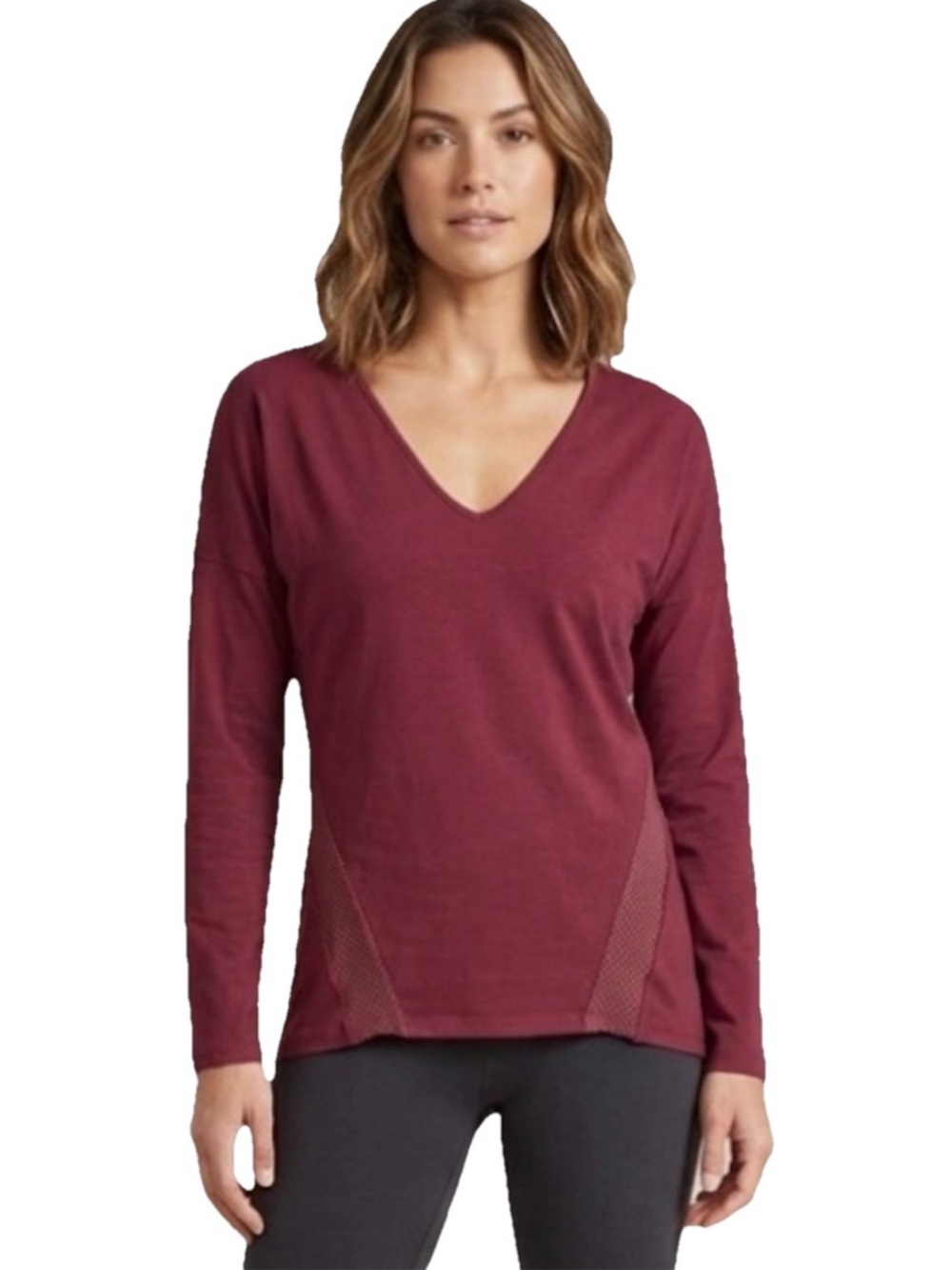 NUX Madeline Longsleeve Women’s Burgundy Red Shirt Size Small